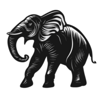 Elefant transparent Hintergrund, wild Tier, ai generativ png