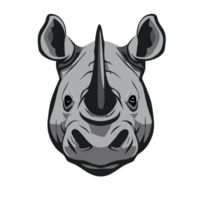 rinoceronte cabeça retrato. rinoceronte selvagem animal. ai generativo png