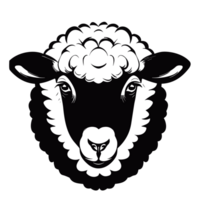 Black and white sheep transparent background, AI Generative png