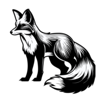 Fox ,Cartoon fox. Funny fox with black paws, cute jumping animal. Foxy character, predator fox mascot or wildlife forest animal mammal. AI Generative png