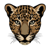 leopardo logo sencillo plano icono en transparente fondo, ai generativo png