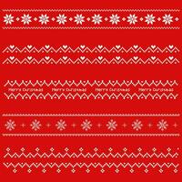 Merry Christmas snowflake line border seamless pixel art style vector