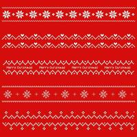 Merry Christmas snowflake line border seamless pixel art style vector