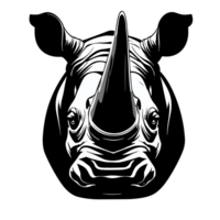 rinoceronte cabeça retrato. rinoceronte selvagem animal. ai generativo png