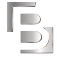 metallisk logotyp brev b png