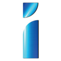 letter i logo metal blue png