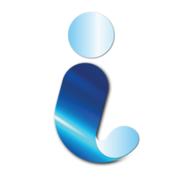 lettera io logo colore blu metallo png