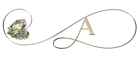 letter a stylistic swash gold png