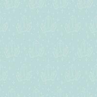 Seamless pattern with alchemy crystal blue print. Aesthetic esoteric Halloween artwork vector