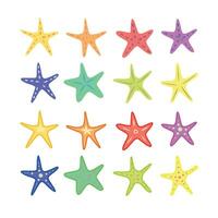 conjunto de estrella de mar. decoración de agua y océano. plano dibujos animados ilustración aislado en blanco vector