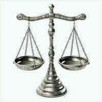 Clásico oro equilibrar escala medida o ley justicia símbolo. abogados día o mundo día de social justicia concepto por ai generado foto