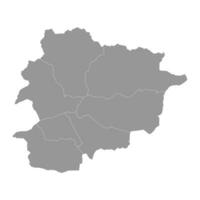 principado de andorra mapa con administrativo divisiones vector