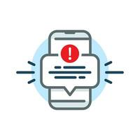 New message notification on smartphone screen concept illustration flat design vector eps10. modern graphic element for landing page, empty state ui, infographic, icon