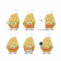 dibujos animados personaje de hielo crema melón taza con varios cocinero emoticones vector