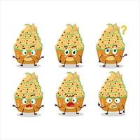 Cartoon character of ice cream melon cup with what expression vector