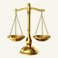 Vintage gold balance scale measure or law justice symbol. Lawyers day or world day of social justice concept by AI Generated photo