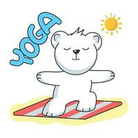 Trendy Yoga Bear vector