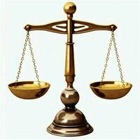 Vintage gold balance scale measure or law justice symbol. Lawyers day or world day of social justice concept by AI Generated photo