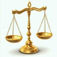 Vintage gold balance scale measure or law justice symbol. Lawyers day or world day of social justice concept by AI Generated photo