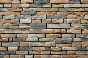 Soft color brick wall background design, AI generative photo