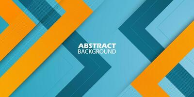 Triangle geometric abstract background blue and orange stripes arrows concept. Bright colorful design banner. Eps10 vector