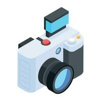 Get this isometric icon of studio camera vector