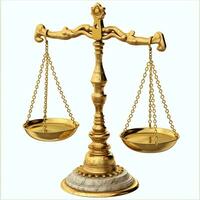 Vintage gold balance scale measure or law justice symbol. Lawyers day or world day of social justice concept by AI Generated photo