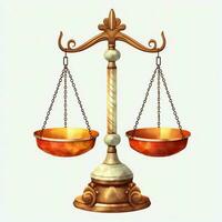 Vintage gold balance scale measure or law justice symbol. Lawyers day or world day of social justice concept by AI Generated photo