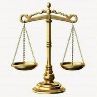 Vintage gold balance scale measure or law justice symbol. Lawyers day or world day of social justice concept by AI Generated photo