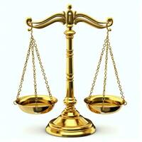 Vintage gold balance scale measure or law justice symbol. Lawyers day or world day of social justice concept by AI Generated photo