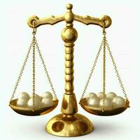 Vintage gold balance scale measure or law justice symbol. Lawyers day or world day of social justice concept by AI Generated photo