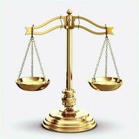 Vintage gold balance scale measure or law justice symbol. Lawyers day or world day of social justice concept by AI Generated photo