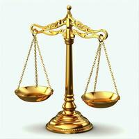 Vintage gold balance scale measure or law justice symbol. Lawyers day or world day of social justice concept by AI Generated photo