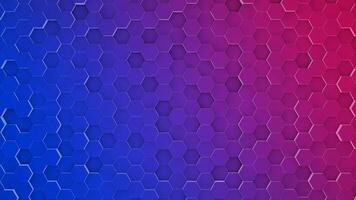 Abstract hexagonal pattern on gradient blue and pink backdrop with copy space for text. photo