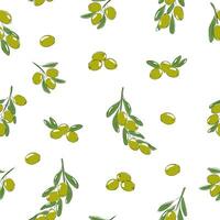 aceituna ramas sin costura vector modelo. modelo para fondo de pantalla, embalaje, envoltura papel, telas, textil