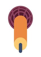Wireless microphone 2D cartoon object. Karaoke party isolated vector item white background. Live streaming. Recording studio. Breaking news. Commentator audio equipment color flat spot illustration