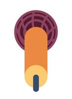 Wireless microphone 2D cartoon object. Karaoke party isolated vector item white background. Live streaming. Recording studio. Breaking news. Commentator audio equipment color flat spot illustration