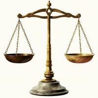 Vintage gold balance scale measure or law justice symbol. Lawyers day or world day of social justice concept by AI Generated photo