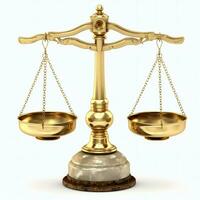 Vintage gold balance scale measure or law justice symbol. Lawyers day or world day of social justice concept by AI Generated photo