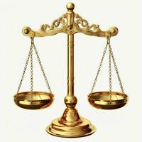 Vintage gold balance scale measure or law justice symbol. Lawyers day or world day of social justice concept by AI Generated photo