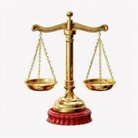 Vintage gold balance scale measure or law justice symbol. Lawyers day or world day of social justice concept by AI Generated photo