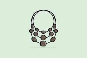 Beautiful Women Beads Necklace vector illustration. Beauty fashion objects icon concept. Trendy flat fashion neck necklace vector design.