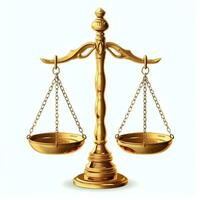 Vintage gold balance scale measure or law justice symbol. Lawyers day or world day of social justice concept by AI Generated photo