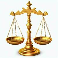 Vintage gold balance scale measure or law justice symbol. Lawyers day or world day of social justice concept by AI Generated photo