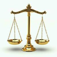 Vintage gold balance scale measure or law justice symbol. Lawyers day or world day of social justice concept by AI Generated photo