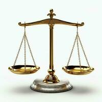 Vintage gold balance scale measure or law justice symbol. Lawyers day or world day of social justice concept by AI Generated photo