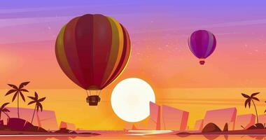 romantique temps chaud air ballon Extérieur aventure video