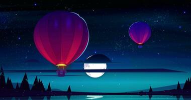romântico clima quente ar balão ao ar livre aventura video