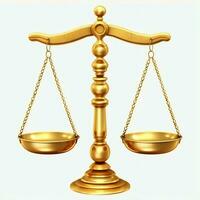 Vintage gold balance scale measure or law justice symbol. Lawyers day or world day of social justice concept by AI Generated photo