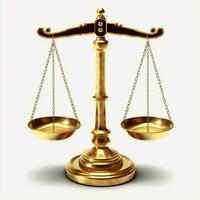 Vintage gold balance scale measure or law justice symbol. Lawyers day or world day of social justice concept by AI Generated photo